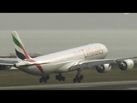 [2005 Kansai (関西)] Emirates A340-500《EK345 A6-ERG KIX050326》 - YouTube