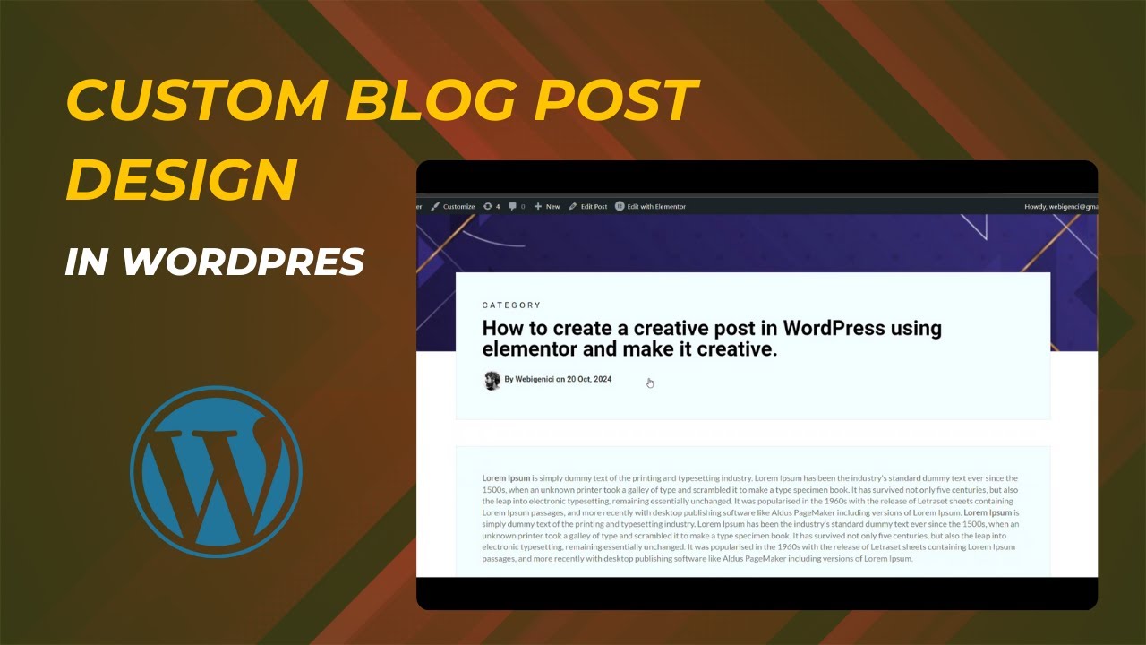 How to create custom post style in wordpress - YouTube