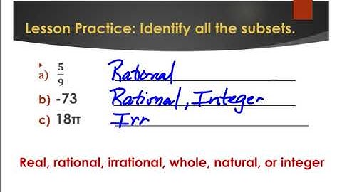 Lesson 1 Classifying Real Numbers