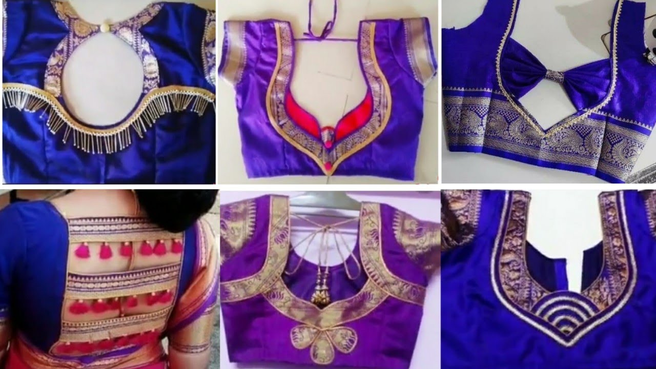 Blue Blouse Back Neck Ideas For Pattu SareesBlue Colour Blouse ...