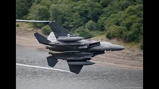 USAF F-15E Strike Eagles low level through the Lake District in the UK