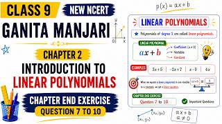Introduction to Linear Polynomials | Class 9 Maths 🎯 Chapter End Exercise Questions 7 to 10 |