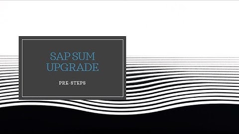 SAP SUM UPGRADE - PRESTEPS