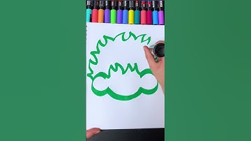 Drawing, But The Green Marker is HUGE! Very Satisfying! (#shorts)