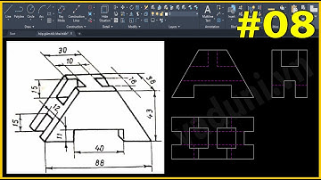 Vẽ kỹ thuật cơ khí | Vẽ hình chiếu thứ 3 trong AutoCAD | VADUNI | Bài 8