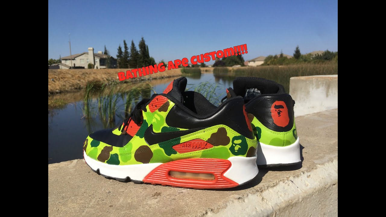 Custom Air Max 90 Bape Camo!! - Youtube