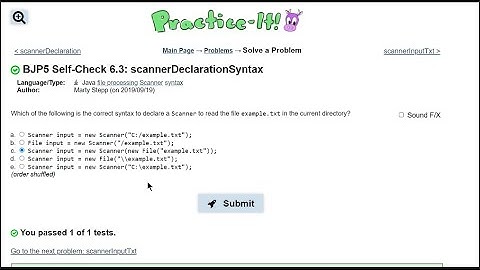 Java Practice It || 6.3 scannerDeclarationSyntax || file processing, scanner, syntax