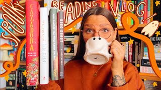 3 short spooky books: a reading vlog (ft. knitting, a bedtime book haul & the sims!)