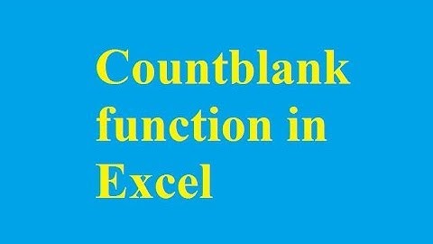 COUNTBLANK function in Excel - Betdownload.com