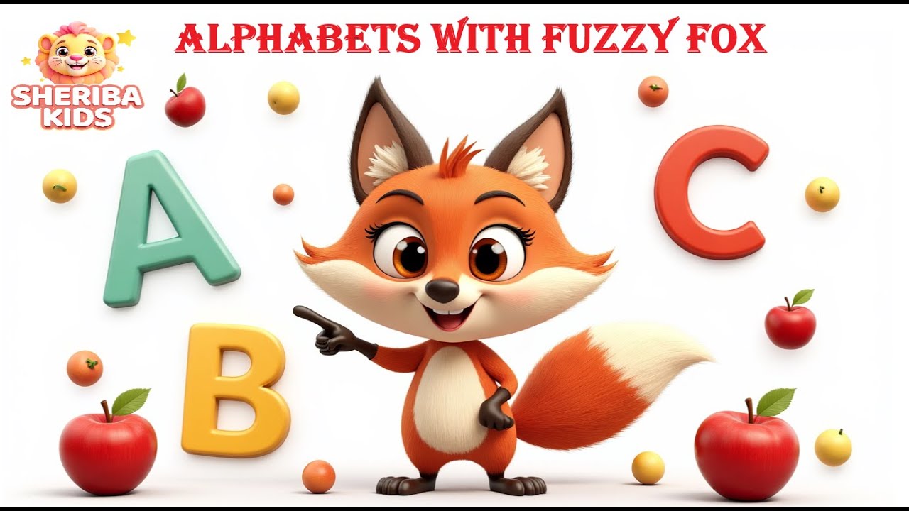 ABC Song for Kids with Fuzzy Fox 🦊🍎 | Learn Letters A to Z | 