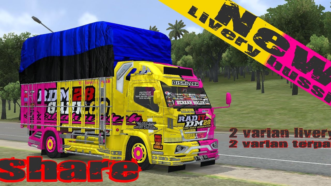 Riliss!!!livery bussid mbois pink kuning 