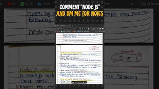 NODE JS HANDWRITTEN NOTES. DM AND COMMENT "NODE JS". NOTES LINK IN DESCRIPTION