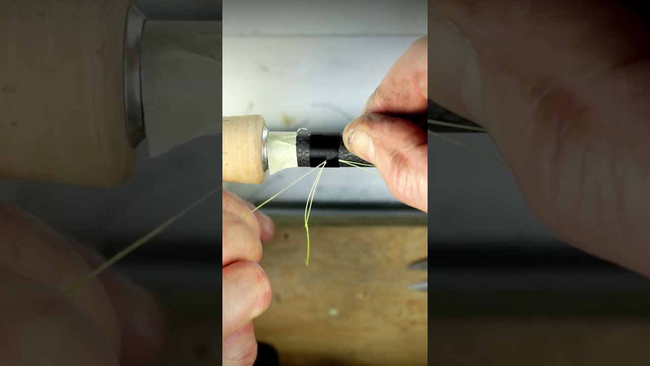 Tying a hook Keeper on a fishing rod 