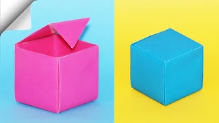 ... how to make a paper box that opens and closes origami with one
piece of _____...