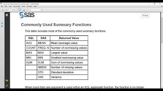 Grouping and aggregation functions in SAS SQL(Arabic)