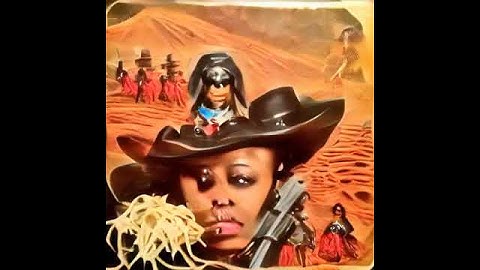 CLIP+VQGAN (Text-to-Image): Black female lone ranger spaghetti western album cover
