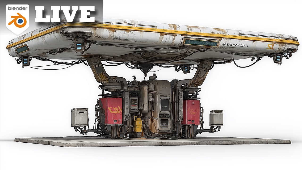 Hard Surface 3D modeling in Blender Live tutorial - YouTube