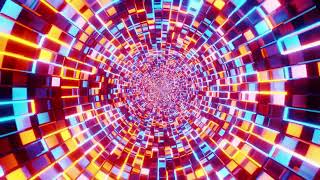 Neon Pixel Vortex Tunnel 4K | 1-Hour Ambient Background for TV &amp; Desk Setup (No Sound)  VJ Loop [91]