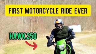 A BEGINNER with NO experience RIDES the AMAZON Hawk 250 Enduro