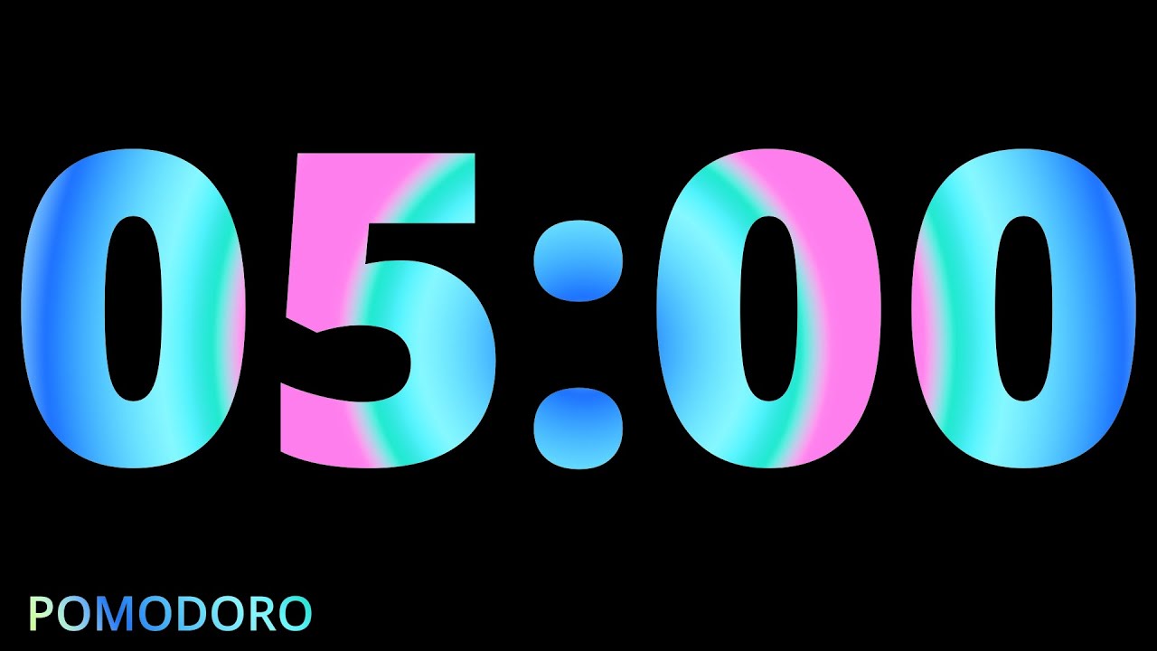 5 Minute Timer - Study - Work - Deep Focus - Countdown Timer - No Music ...