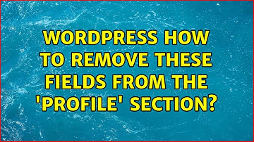 Wordpress: How to remove these fields from the 