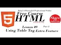 Using Table Tag -2 I L 09 Html in Hindi I Web Institution I