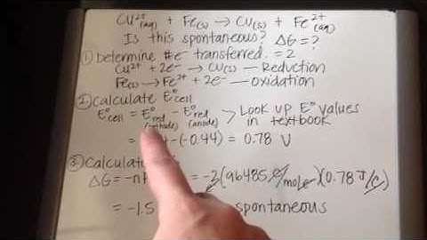 Calculate Ecell and G under standard conditions