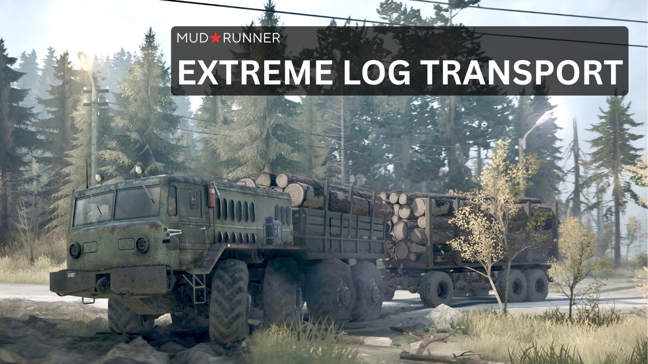 Transporting Heavy Log Cargo Through Extreme Mud Terrain | MudRunner 4K Offroad