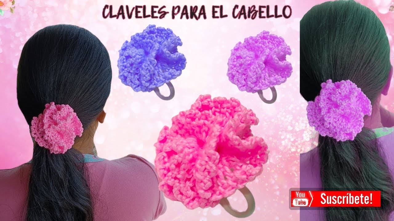 COLETERO TEJIDOS A CROCHET en forma de claveles tejidos a corchet