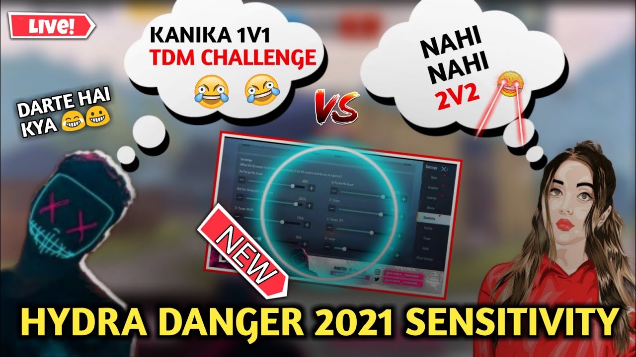 Hydra Danger sensitivity live💥 | Hydra danger vs kanika Gaming 1v1 tdm match🔥