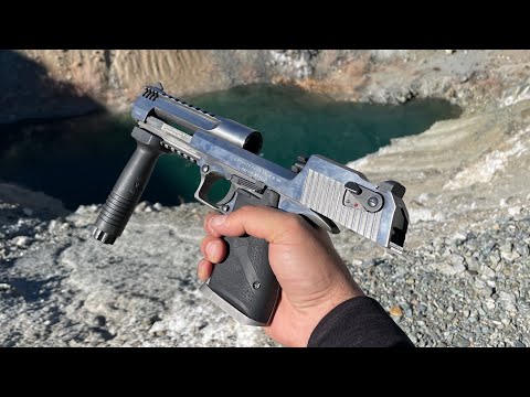 You can see the bullet go down from desert Eagle 50cal