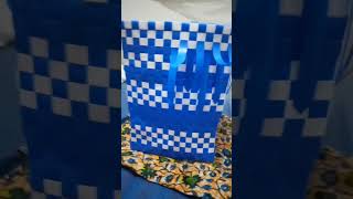 The shopping basket woven basket made from plastic strap tote basket #lastobject #bulky