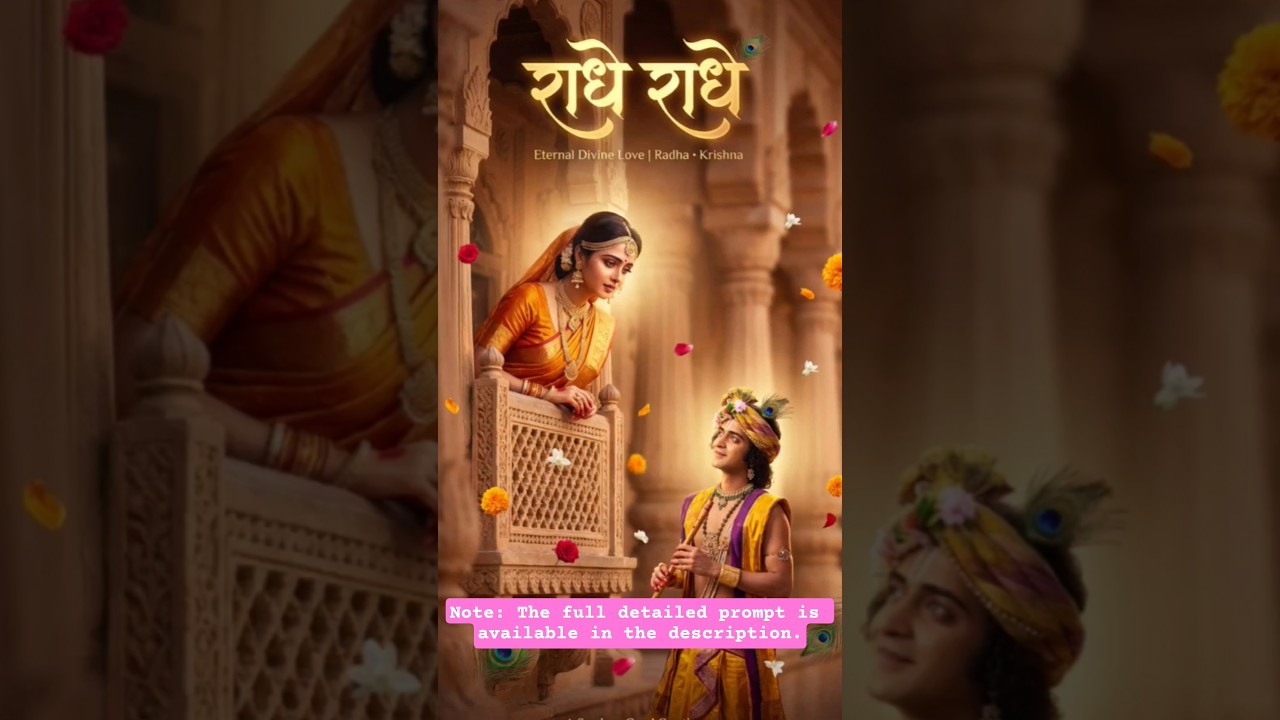 राधे राधे 🙏🏻 When Radha Meets Krishna | Eternal Prem | Ultra Cinematic Devotional Art 🌸 