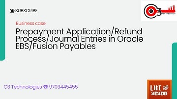 Business Case- Prepayment Application/Refund Process/Journal Entries in Oracle EBS/Fusion Payables