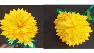 How to make 3D flowers with craft paper|easy paper flower for kids|home decor|origami flower|craft