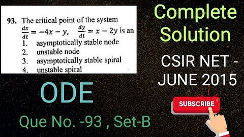 Csir Net-June 2015 Part-C Set-B ODE Que No. 93