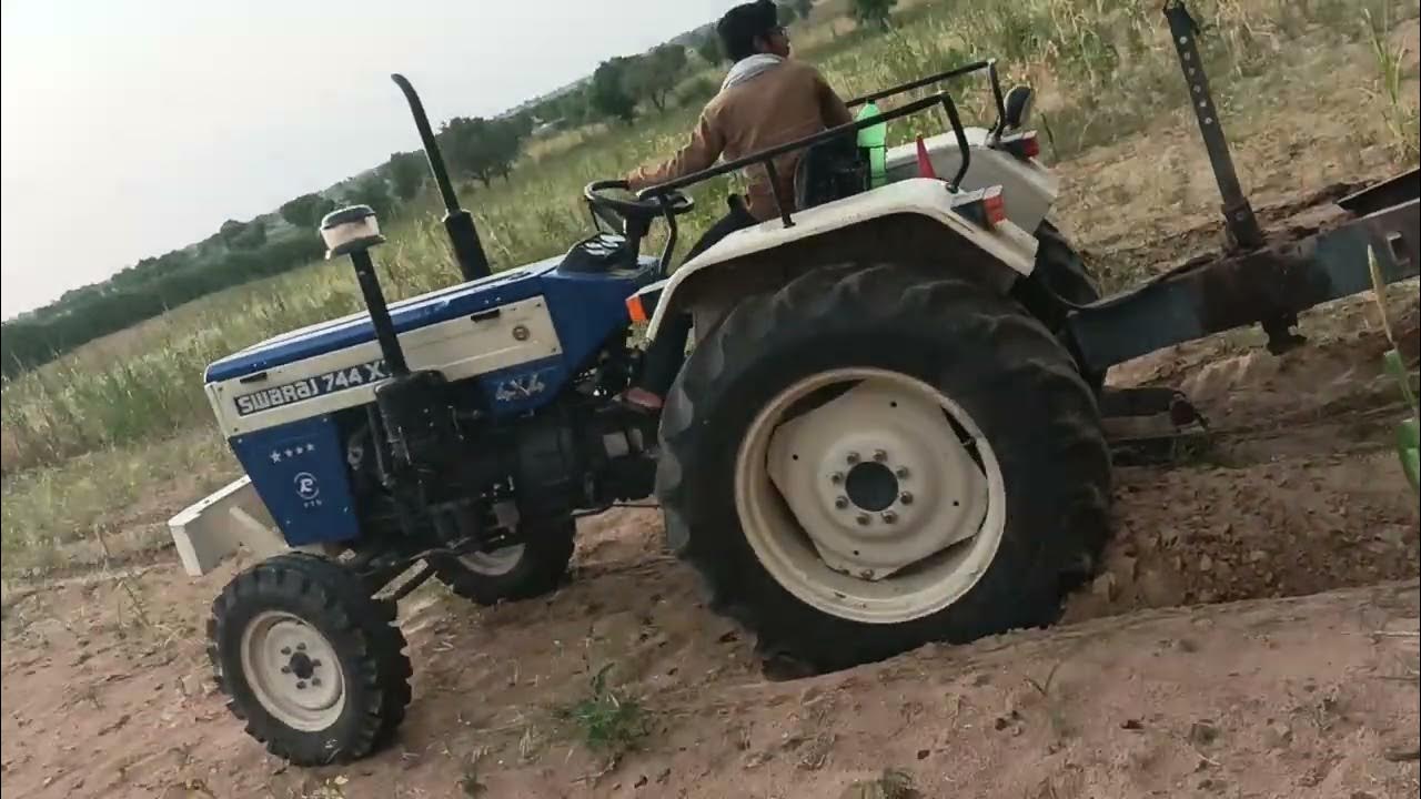 londing trolli🆚 swaraj 744 XT/londing tractor stunt/tractor video