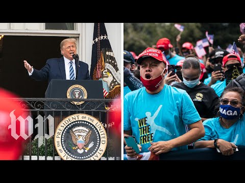 See Trump address a mass of supporters from White House balcony