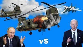 1 MINUTE AGO US F-16 Destroy 2000 RUSSIAN CH-47 Chinook Helicopters