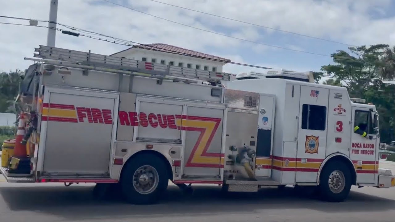Boca Raton Fire Department Engine 3 Responding Federal Q! - YouTube