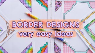EASY BORDER DESIGN for NOTEBOOK and PROJECT FILE 🌜 AESTHETIC FRONT PAGE DECORATION IDEAS