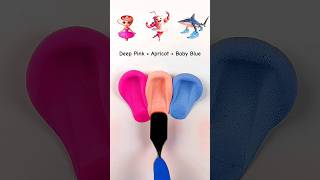 Deep Pink + Apricot + Baby Blue 🌸🍑💙 | Triple Clay Mixing 🧠 Brainrot (Part 175) #Shorts