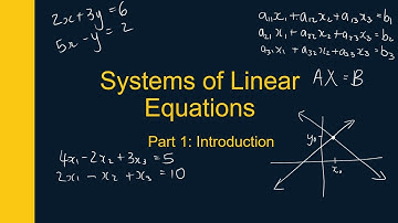Systems of Linear Equations Part 1 Introduction