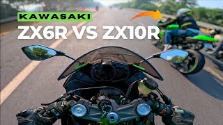 Kawasaki Zx6R vs ZX10R Highway Race  Pure Sound  | Sunday Ride | 4k Video | 2024