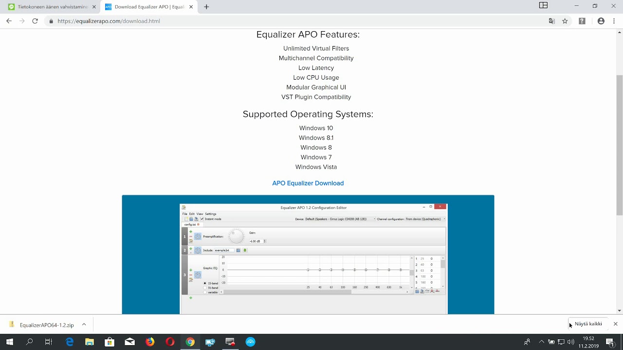 Equalizer APO zip Pura Asenna YouTube