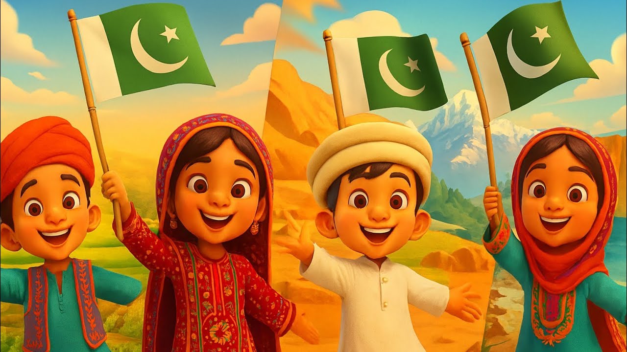 🇵🇰 Sohni Dharti Allah Rakhe | 3D Animated Patriotic Song of Pakistan |cute Tribute to the Motherland