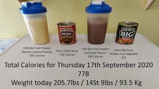 Soup and Shake Diet Day 12 17th September 2020
