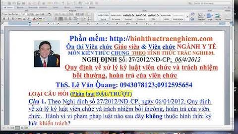 CÂU HỎI TRẮC NGHIỆM MÔN KIẾN THỨC CHUNG-ÔN THI TUYỂN VIÊN CHỨC GIÁO VIÊN VÀ VIÊN CHỨC NGÀNH Y TẾ