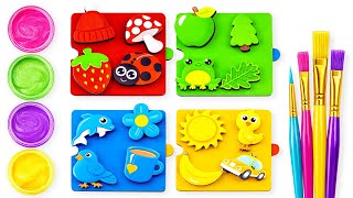 learn colors drawing animals fruits objects kids