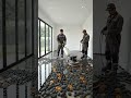 Black Volcanic Lava-Stone Epoxy Floor Luxury Bedroom Transformation #epoxyflooring #luxuryinterior